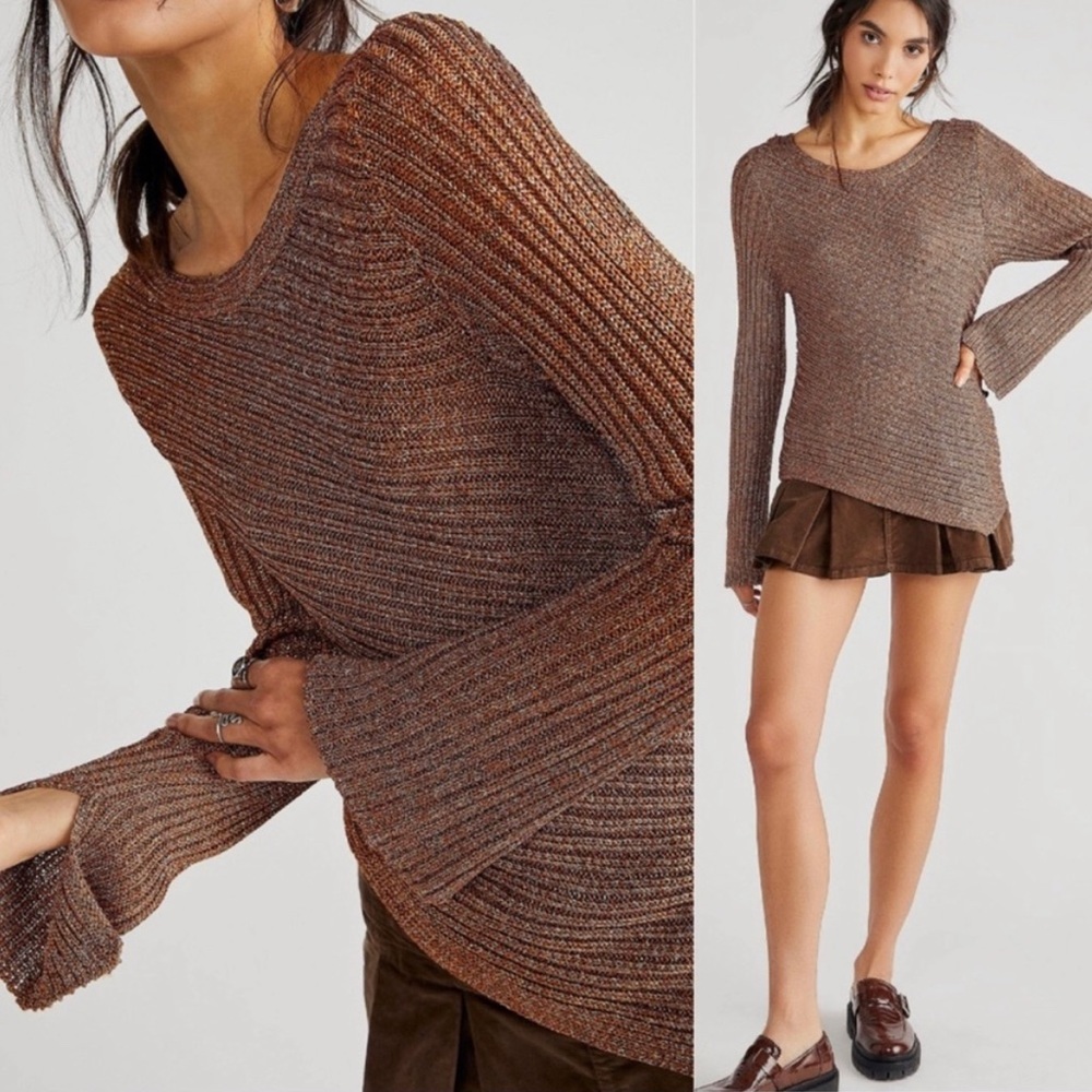 Free People Logan Sweater Copper size XS NWOT